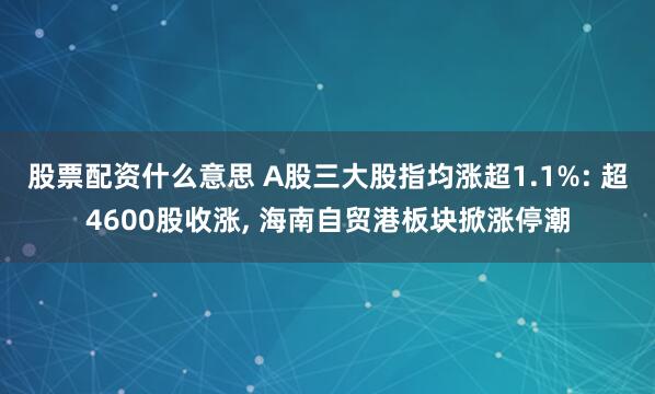 股票配资什么意思 A股三大股指均涨超1.1%: 超4600股收涨, 海南自贸港板块掀涨停潮